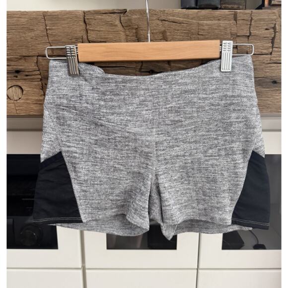 manduka Pants - Manduka Heather Gray Biker Shorts Mesh Side Panels Yoga Athletic Shorts